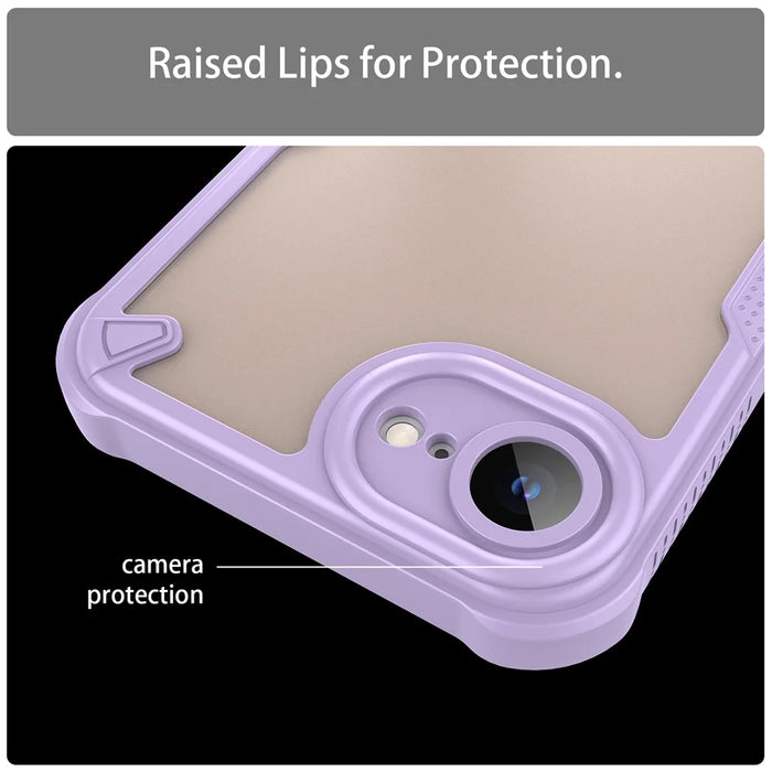 For iPhone 17e / 16e Case Hybrid Frosted Phone Back Cover - Purple - 6