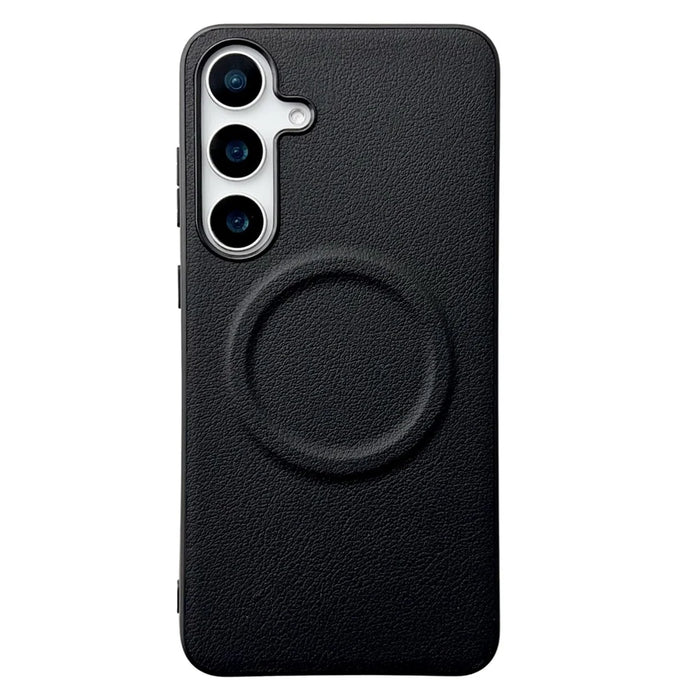 For Samsung Galaxy A26 5G Magnetic Case PU + TPU Phone Back Cover - Black - 1