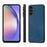 For Samsung Galaxy A36 5G Case Shockproof Slim Retro Leather Phone Back Cover - Blue - 2
