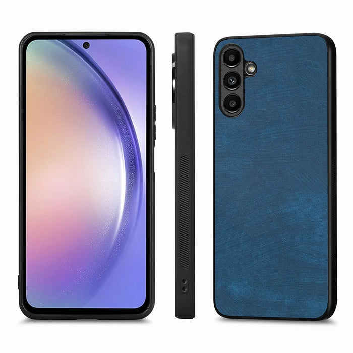 For Samsung Galaxy A36 5G Case Shockproof Slim Retro Leather Phone Back Cover - Blue - 2
