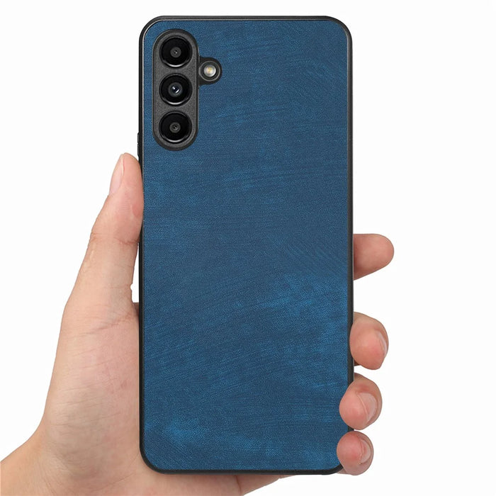 For Samsung Galaxy A36 5G Case Shockproof Slim Retro Leather Phone Back Cover - Blue - 3