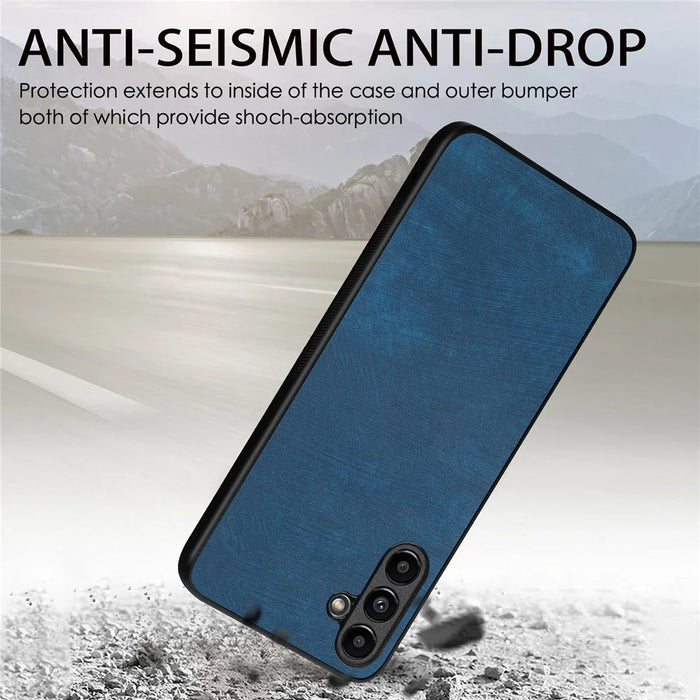 For Samsung Galaxy A36 5G Case Shockproof Slim Retro Leather Phone Back Cover - Blue - 4