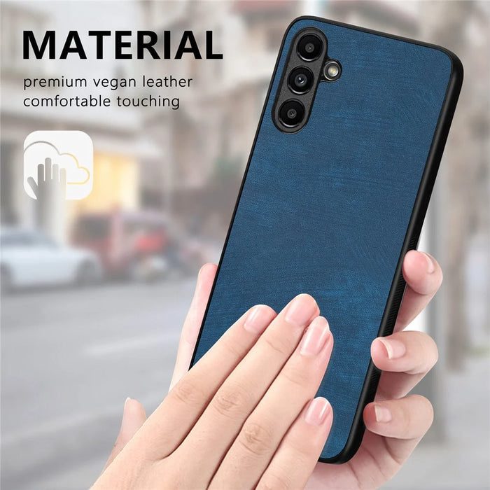 For Samsung Galaxy A36 5G Case Shockproof Slim Retro Leather Phone Back Cover - Blue - 5
