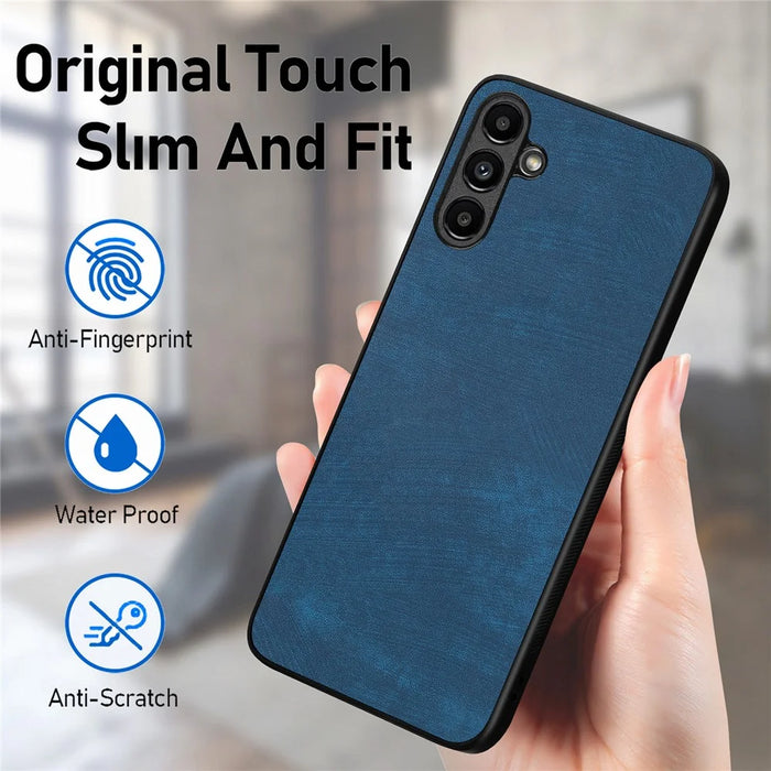 For Samsung Galaxy A36 5G Case Shockproof Slim Retro Leather Phone Back Cover - Blue - 6