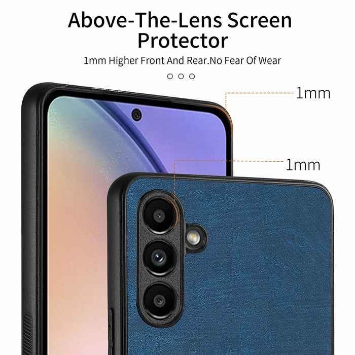 For Samsung Galaxy A36 5G Case Shockproof Slim Retro Leather Phone Back Cover - Blue - 7