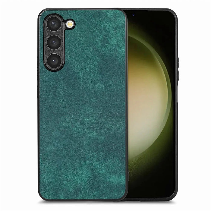 For Samsung Galaxy S22+ 5G Case Shockproof Slim Retro Leather Phone Back Cover - Green - 1