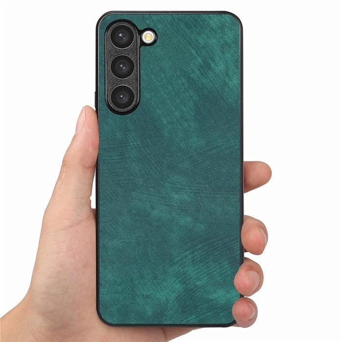 For Samsung Galaxy S22+ 5G Case Shockproof Slim Retro Leather Phone Back Cover - Green - 3