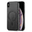For iPhone XS Max 6.5 inch Leather Back Case Compatible with MagSafe Skin-touch Phone Cover - Black - 1