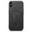 For iPhone XS Max 6.5 inch Leather Back Case Compatible with MagSafe Skin-touch Phone Cover - Black - 3