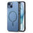 For iPhone 15 Plus Leather Back Case Compatible with MagSafe Skin-touch Phone Cover - Blue - 1