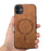 For iPhone 12 6.1 inch Leather Back Case Compatible with MagSafe Skin-touch Phone Cover - Brown - 2