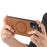 For iPhone 12 6.1 inch Leather Back Case Compatible with MagSafe Skin-touch Phone Cover - Brown - 5