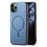 For iPhone 11 Pro Max Leather Back Case Compatible with MagSafe Skin-touch Phone Cover - Blue - 1
