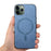 For iPhone 11 Pro Max Leather Back Case Compatible with MagSafe Skin-touch Phone Cover - Blue - 4