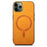 For iPhone 11 Pro Leather Back Case Compatible with MagSafe Skin-touch Phone Cover - Yellow - 2