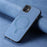 For iPhone 11 Leather Back Case Compatible with MagSafe Skin-touch Phone Cover - Blue - 4
