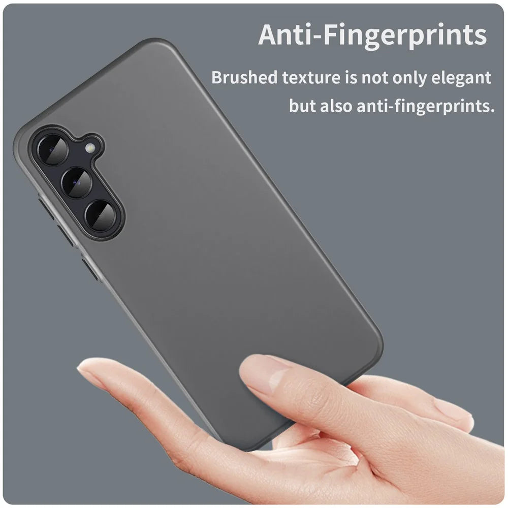 For Samsung Galaxy A55 5G Case TPU + PC Phone Back Cover Matte Translucent Design - Black - 5