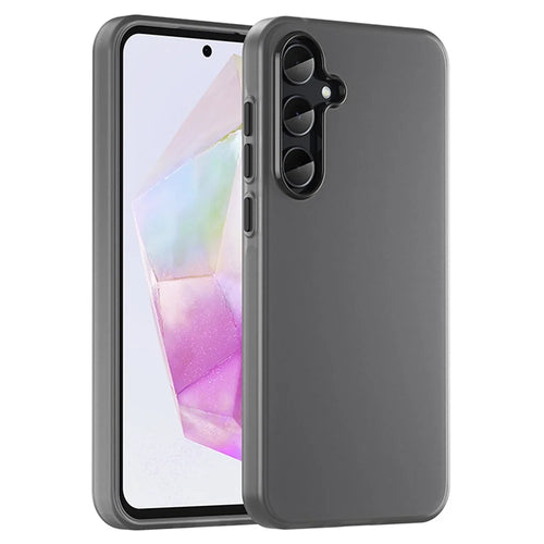 For Samsung Galaxy A35 5G Case TPU + PC Phone Back Cover Matte Translucent Design - Black - 1