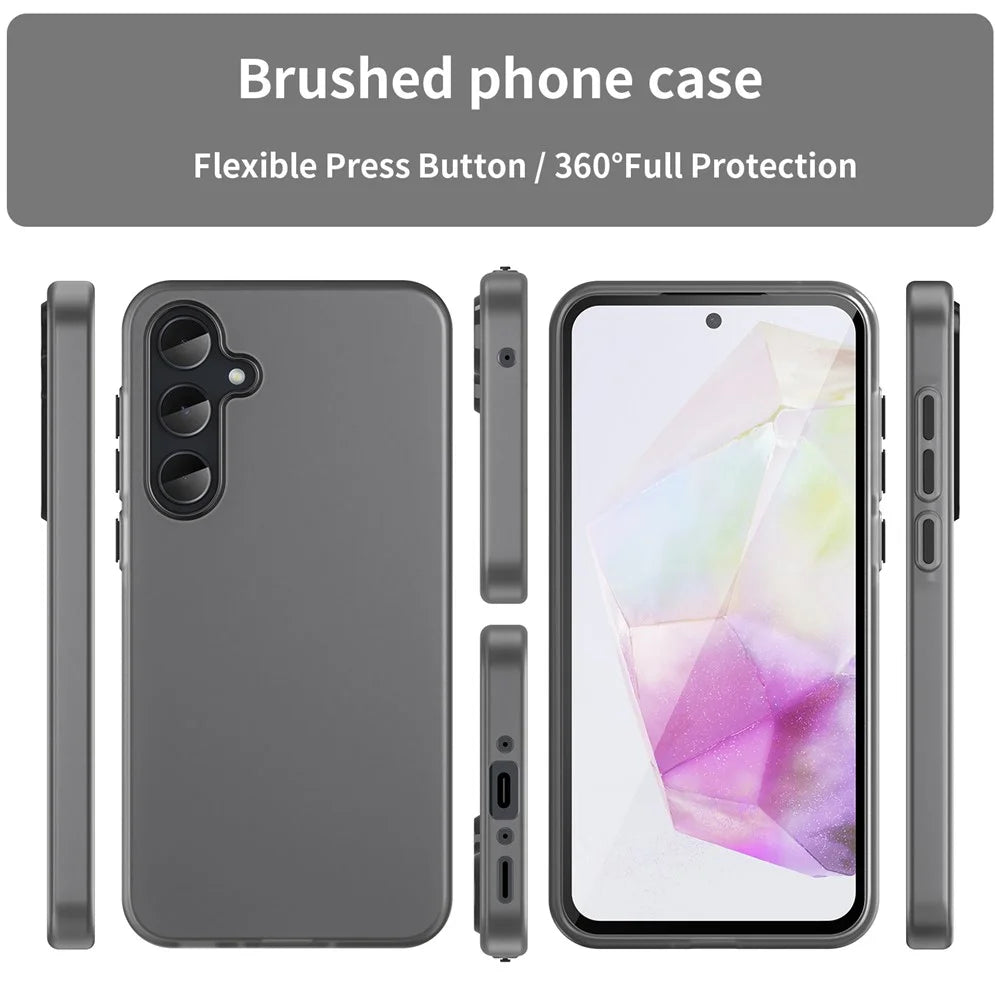 For Samsung Galaxy A35 5G Case TPU + PC Phone Back Cover Matte Translucent Design - Black - 3
