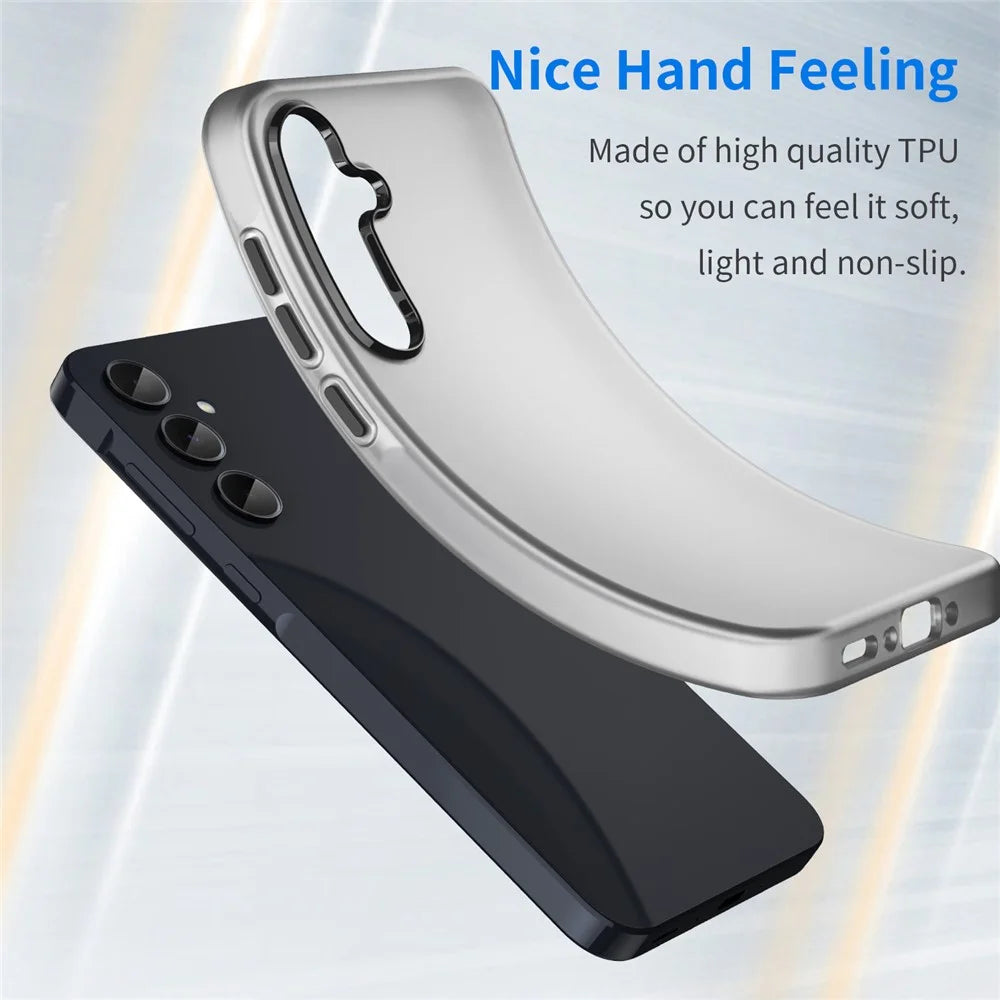 For Samsung Galaxy A35 5G Case TPU + PC Phone Back Cover Matte Translucent Design - Black - 4