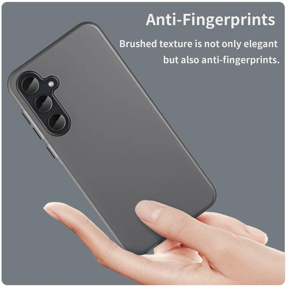 For Samsung Galaxy A35 5G Case TPU + PC Phone Back Cover Matte Translucent Design - Black - 5