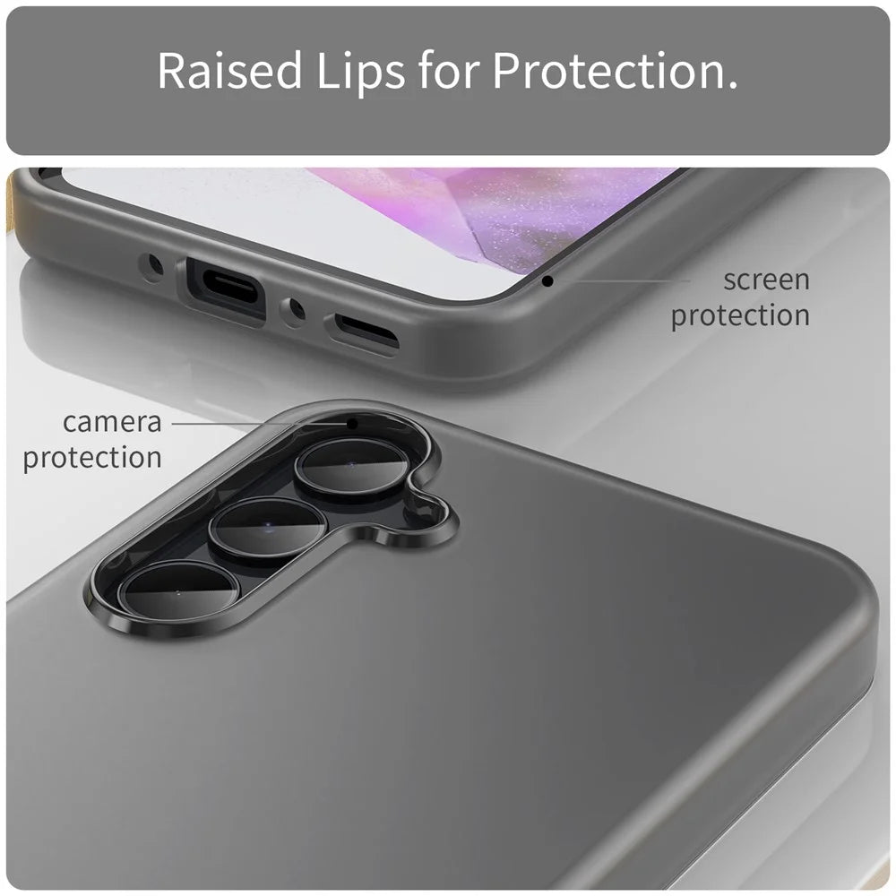 For Samsung Galaxy A35 5G Case TPU + PC Phone Back Cover Matte Translucent Design - Black - 6