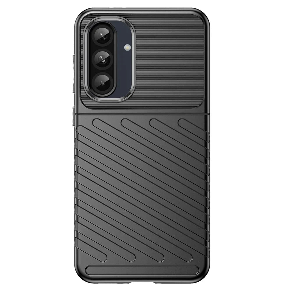 For Samsung Galaxy A36 5G / A56 5G Case Twill Texture TPU Shockproof Protective Phone Cover - Black - 2