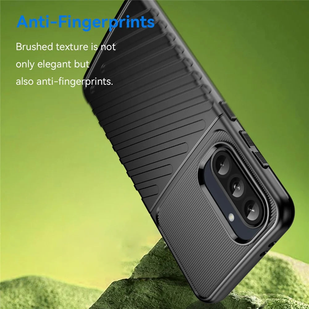 For Samsung Galaxy A36 5G / A56 5G Case Twill Texture TPU Shockproof Protective Phone Cover - Black - 4