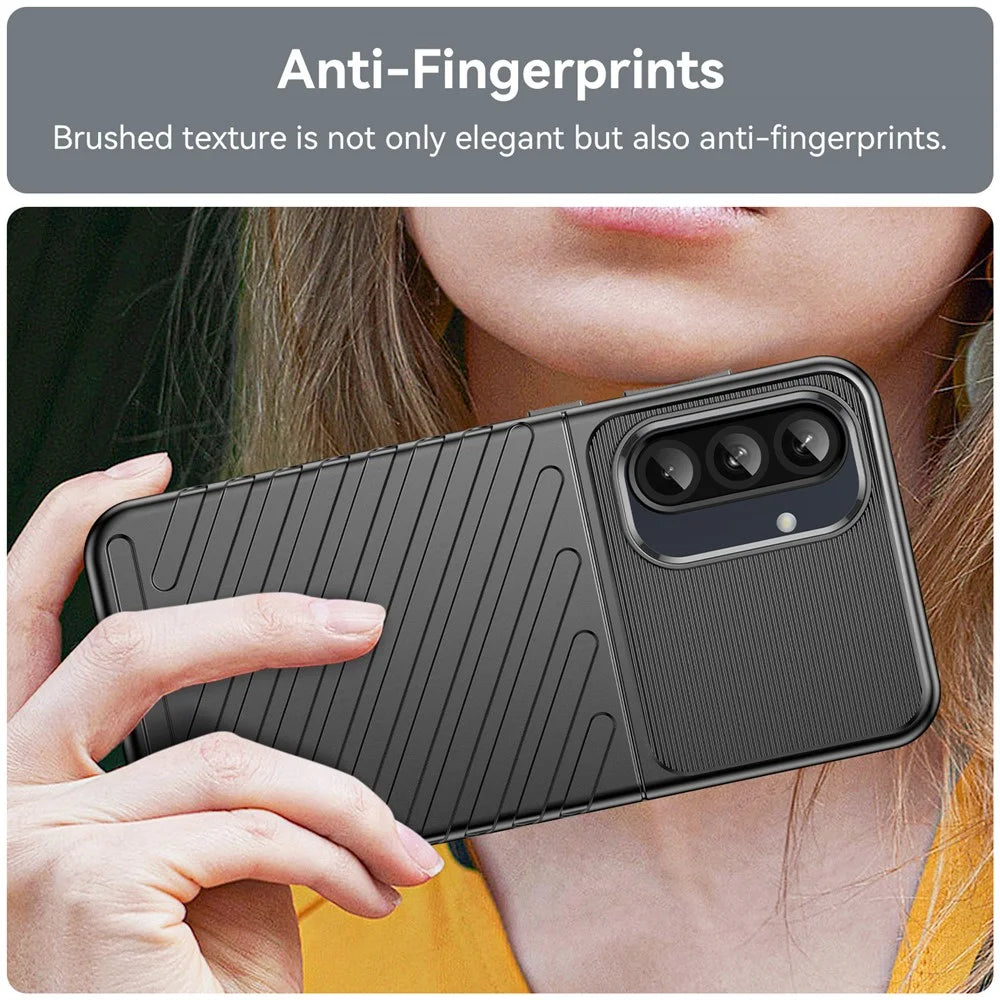 For Samsung Galaxy A36 5G / A56 5G Case Twill Texture TPU Shockproof Protective Phone Cover - Black - 6