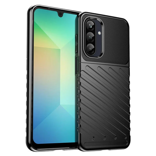 For Samsung Galaxy A26 5G Case Twill Texture TPU Shockproof Protective Phone Cover - Black - 1