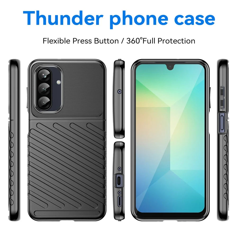 For Samsung Galaxy A26 5G Case Twill Texture TPU Shockproof Protective Phone Cover - Black - 3