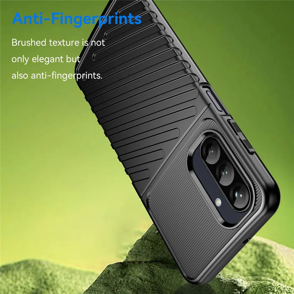 For Samsung Galaxy A26 5G Case Twill Texture TPU Shockproof Protective Phone Cover - Black - 4