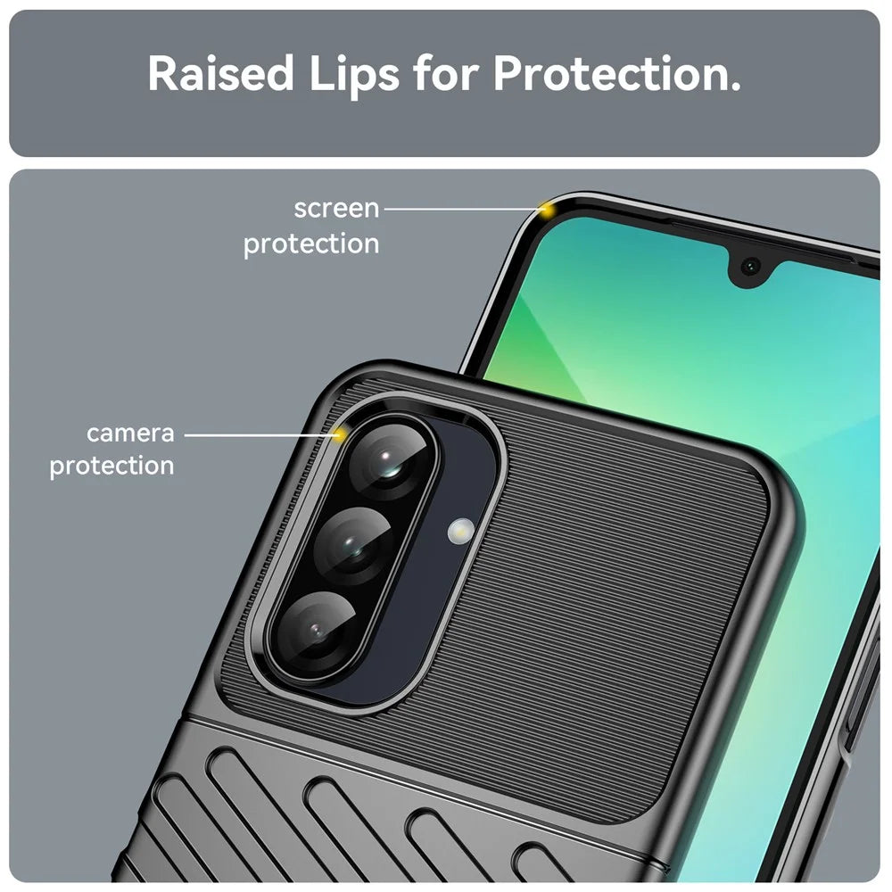 For Samsung Galaxy A26 5G Case Twill Texture TPU Shockproof Protective Phone Cover - Black - 7