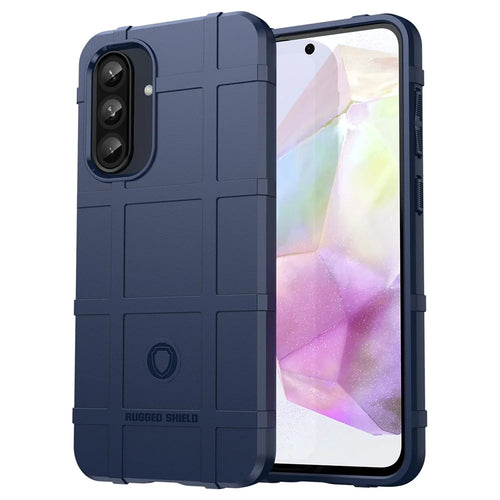 For Samsung Galaxy A56 5G / A36 5G Case Grid Design Soft TPU Scratch-Proof Phone Cover - Blue - 1