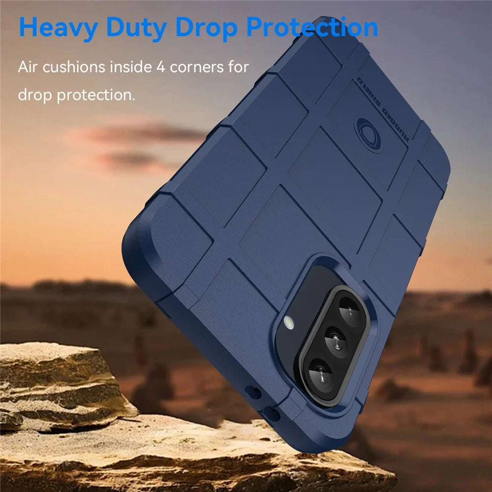 For Samsung Galaxy A56 5G / A36 5G Case Grid Design Soft TPU Scratch-Proof Phone Cover - Blue - 4