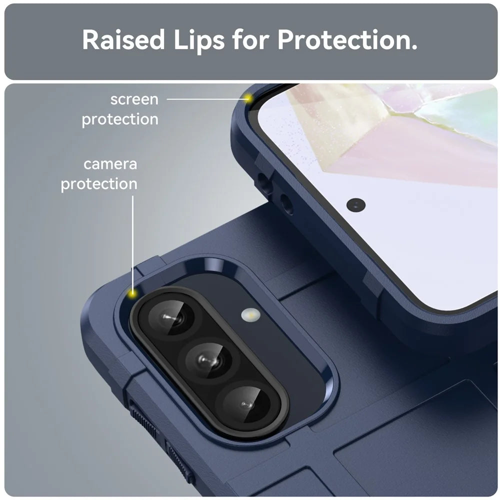 For Samsung Galaxy A56 5G / A36 5G Case Grid Design Soft TPU Scratch-Proof Phone Cover - Blue - 7