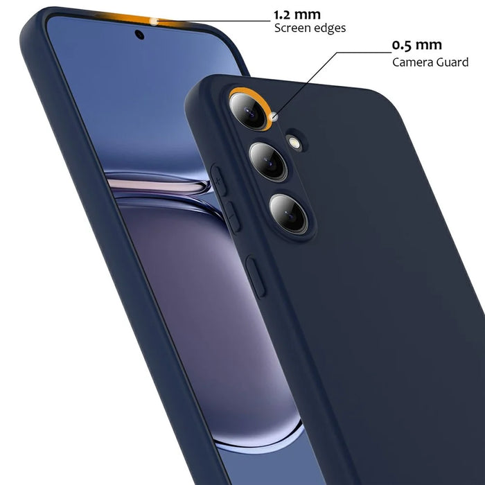 For Samsung Galaxy S25+ Magnetic Case Liquid Silicone Phone Cover with Lanyard - Dark Blue - 7