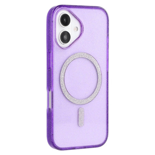 For iPhone 16 Plus Case Compatible with MagSafe 2.0mm PC + TPU Glitter Phone Cover - Purple - 1