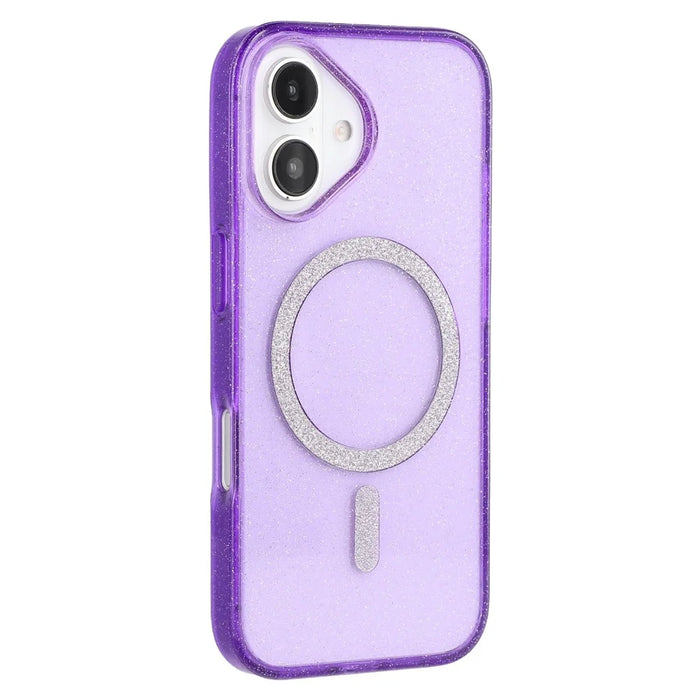 For iPhone 16 Plus Case Compatible with MagSafe 2.0mm PC + TPU Glitter Phone Cover - Purple - 1