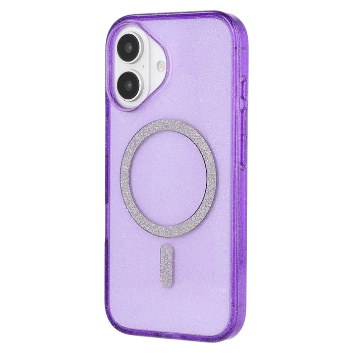 For iPhone 16 Plus Case Compatible with MagSafe 2.0mm PC + TPU Glitter Phone Cover - Purple - 3