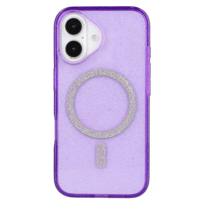 For iPhone 16 Plus Case Compatible with MagSafe 2.0mm PC + TPU Glitter Phone Cover - Purple - 4