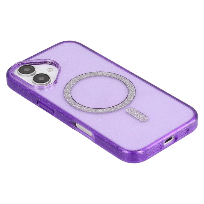 For iPhone 16 Plus Case Compatible with MagSafe 2.0mm PC + TPU Glitter Phone Cover - Purple - 5
