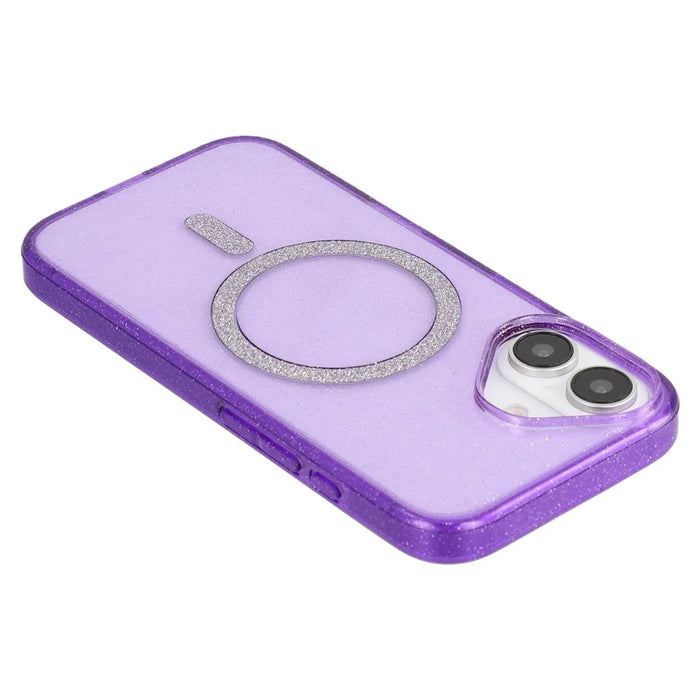 For iPhone 16 Plus Case Compatible with MagSafe 2.0mm PC + TPU Glitter Phone Cover - Purple - 6