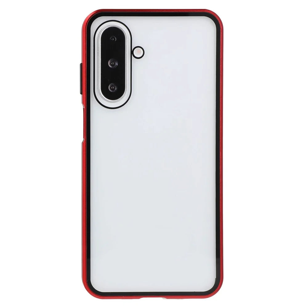 For Samsung Galaxy A26 5G Full Body Case Magnetic Tempered Glass Double-Sided Phone Case - Red - 2