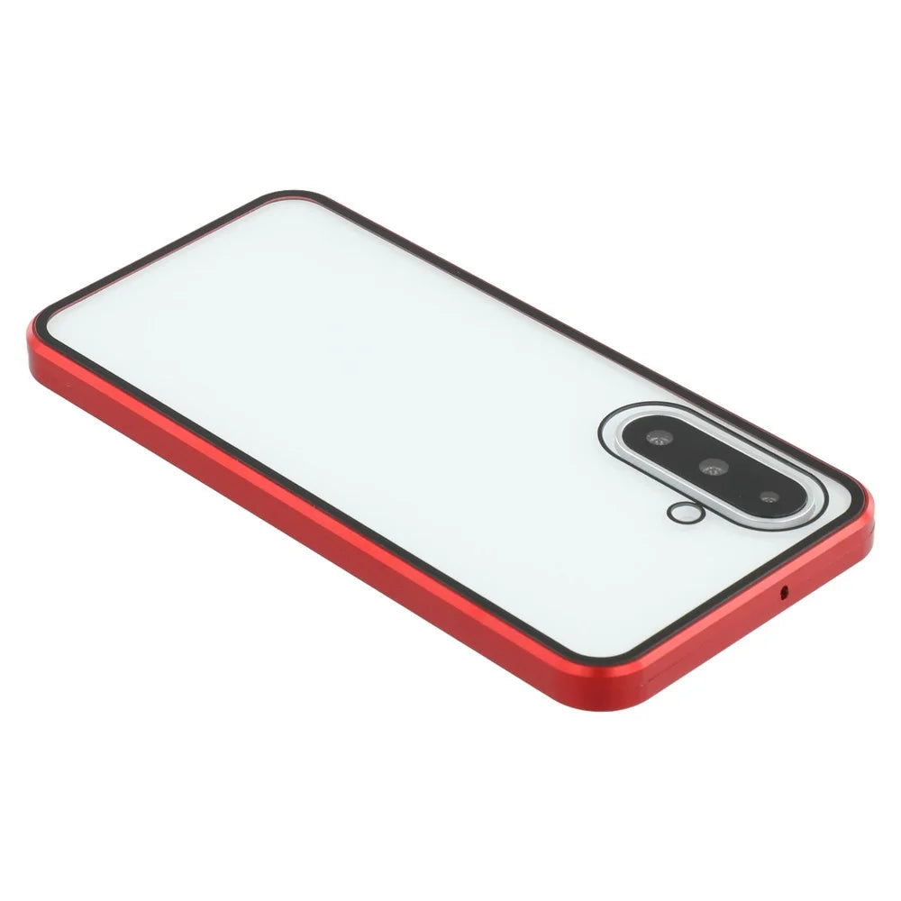 For Samsung Galaxy A26 5G Full Body Case Magnetic Tempered Glass Double-Sided Phone Case - Red - 6