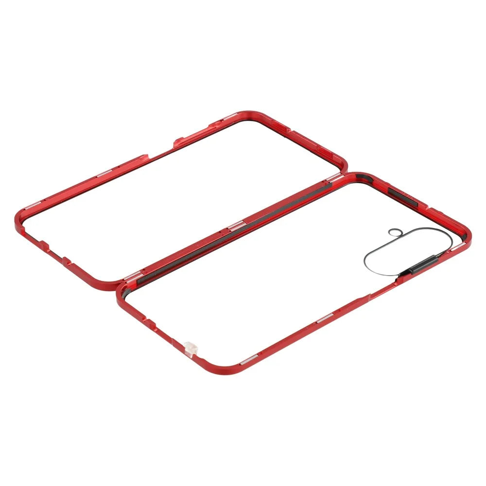For Samsung Galaxy A26 5G Full Body Case Magnetic Tempered Glass Double-Sided Phone Case - Red - 7