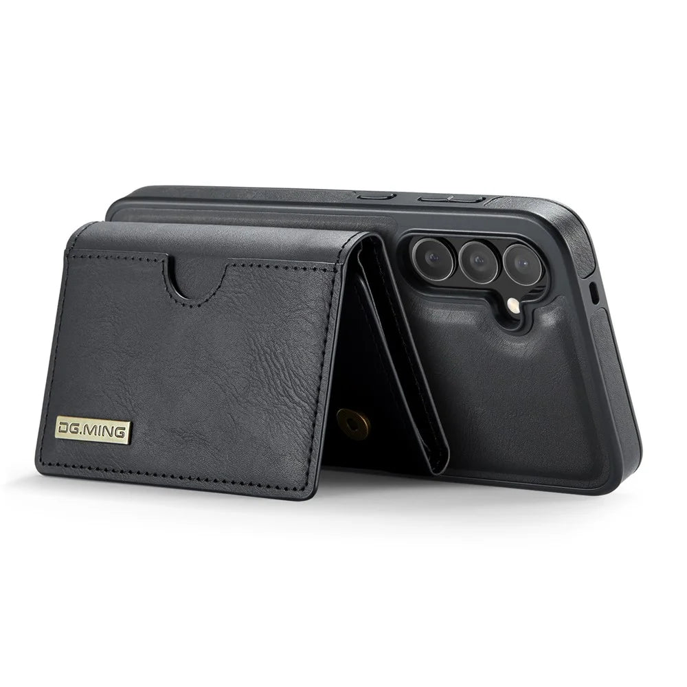 DG.MING M6 Series For Samsung Galaxy S25+ Case Magnetic Wallet PU + PC + TPU Phone Cover - Black - 4