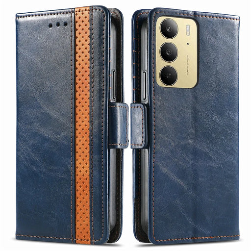 CASENEO For Realme C75 4G Phone Cases  PU Leather Cover Stand with RFID Blocking Wallet - Dark Blue - 2