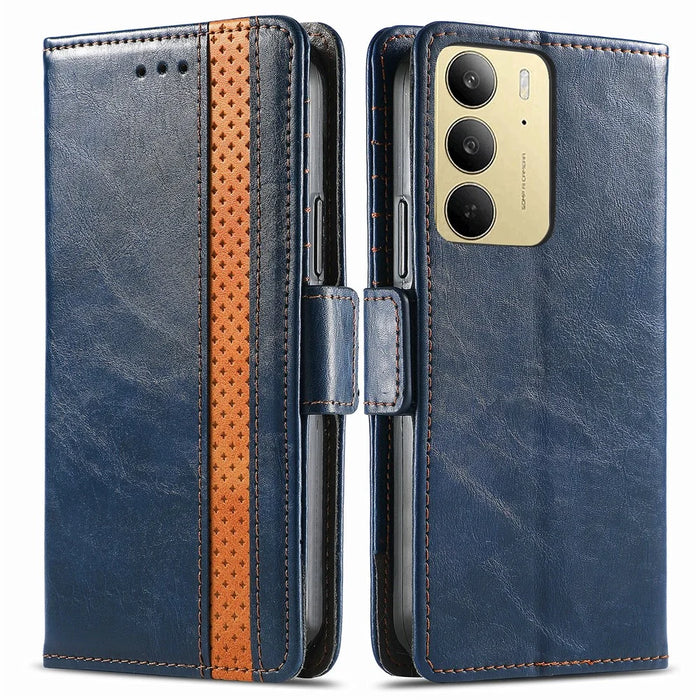 CASENEO For Realme C75 4G Phone Cases  PU Leather Cover Stand with RFID Blocking Wallet - Dark Blue - 2