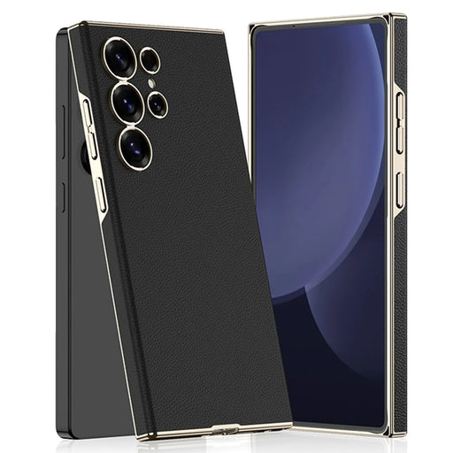 GKK For Samsung Galaxy S25 Ultra Case Electroplated PU + PC Phone Back Cover - Black - 1